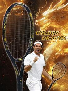 SALYWEE [Golden Dragon] Carbon Composite Tennis Racket | 50-60lbs Tension G2 Grip | Chinese Dragon Art Black/White Styles | Balanced Control & Power | Cultural Design Racket | Free Grip & Bag - Multicolor - View 3