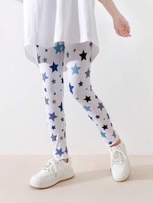 3 Pairs Kids' Digital Print Leggings, Versatile Wear Inner Or Outer, Suitable For Summer, Early Spring And Autumn - Multicolor - View 9