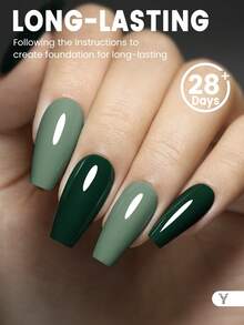 YOKEFELLOW 不含TPO和HEMA的春夏绿色凝胶指甲油套装，6支装，每支10毫升，莫兰迪绿色，可卸式凝胶指甲油套装，适合女性在家美甲、美甲沙龙使用，或作为2026年圣帕特里克节礼物。 - 彩色 - 查看 4