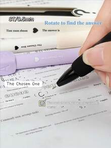 2支/套趣味中性笔，ABCD答题笔，新颖减压旋转圆珠笔，旋转减压趣味按压圆珠笔，速干，可用于标记、签名，办公黑色笔，创意可爱文具，软握学生文具礼品，办公减压学习用品，返校季，节日礼物 - 預設 - 查看 12