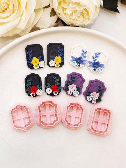 Retro Frame Shape Polymer Clay Cutter Mold With High Precision Diy Handcrafted Earring Jewelry Soft Clay Mold Tools, Precision Knife Molds - Craft Supplies - For Jewelry Makers & Crafters - Perfect Gift For Diy Enthusiasts