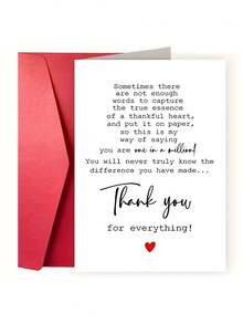 1pc Heart Design Thank You Card With Envelope, Greeting Card For Teacher, Doctor, Nurse, Parent, Perfect Appreciation Gift - Multicolor - View 3