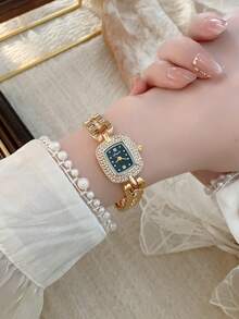 1件女士金/银色石英表，优雅时尚，适合日常佩戴、生日、毕业礼物、休闲场合 - 金色 - 查看 7
