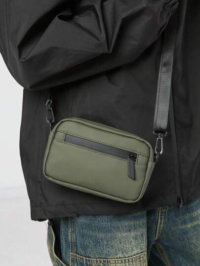 2026 New Unisex Tactical Functional Mini Shoulder Bag, Waterproof Nylon Phone Pouch, Multi-Compartment Practical Crossbody Bag, Military Green Mini Shoulder Bag