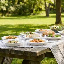 Set Of 10 Round Plastic Deep Plates For Meals - White - View 6