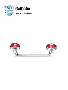 CatDObo 1 chiếc khuyên xỏ lỗ sâu bằng titan cấp độ cấy ghép, đính đá pha lê 14g, trang sức xỏ lỗ siêu nhỏ. - Thanh tạ bằng da thật, có lỗ thông hơi hình mỏ neo. - Xem 22