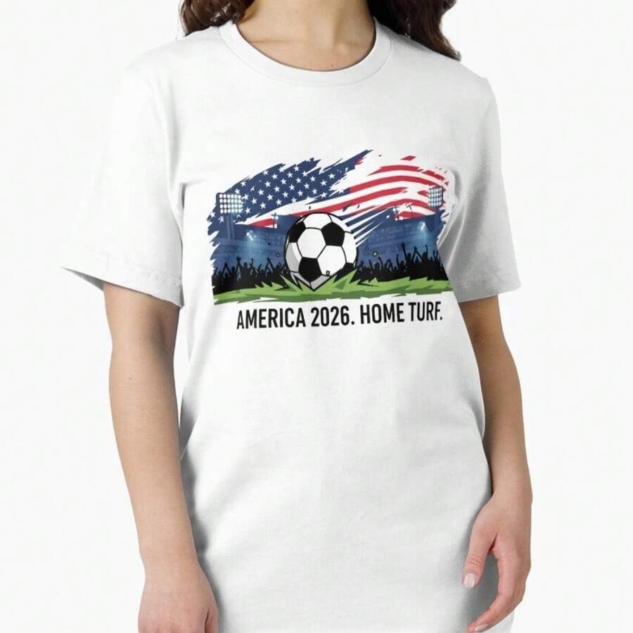 America 2026 Home Turf World Soccer Gift Essential T-Shirt - 白色 - 查看 1