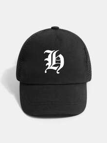 1顶个性化字母网眼棒球帽（1-3岁） - 字母可选A-Z，婴幼儿男女童休闲沙滩旅行防晒帽 - 黑色 - 查看 16