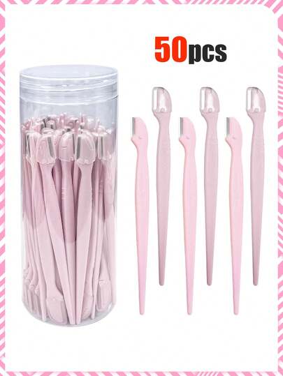 Bộ dao cạo và tỉa lông mày nhiều màu sắc (1/3/6/9/12/24/30/40/50 chiếc/bộ), dao cạo và tỉa lông mày an toàn, dụng cụ tẩy tế bào chết da mặt, máy tỉa lông cơ thể và bộ dao cạo lông mặt & lông mày, cán dài, lưỡi dao an toàn với nắp bảo vệ chính xác, dụng cụ tạo hình lông mày dành cho nữ, thích hợp sử dụng khi đi du lịch.