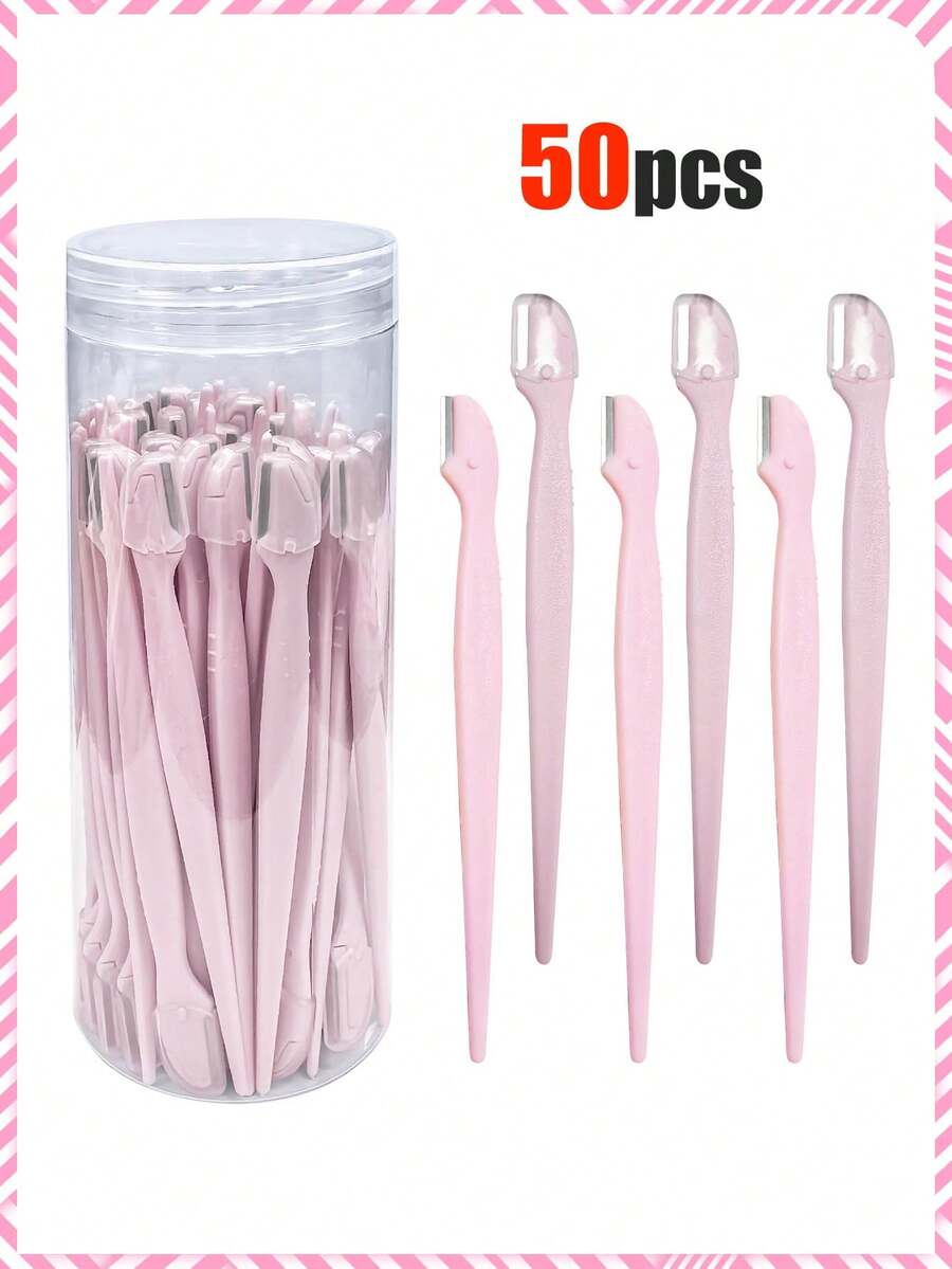 1/3/6/9/12/24/30/40/50件組 眉毛修剪器/刮鬍刀 去角質刮毛工具 身體除毛修剪器與面部修容組 長柄附精準保護蓋 女性眉毛修整工具 適合日常或旅行使用 - 淺粉色 - 查看 1