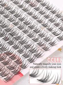120pcs Reusable 3D Natural Look False Eyelashes, Segment Design For Easy Application, Suitable For Daily Wear, Weddings, Dates, Parties, Music Festivals - C - View 4