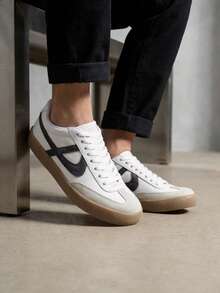 tenis hombre mujer choclo PANAM unisex bajos zapatillas casuales tipo piel blanco camel planos de gran calidad baratos moda 22mx 30mx ideal para combinar con todo skate choclo gimnasio cómodos al caminar basicos blanco gris 210001 - blanco - Ver 2