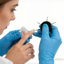 1个6孔不锈钢圆形美甲点钻笔架托盘，花卉图案 - 彩色 - 查看 1