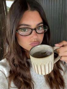 一副女士时尚椭圆形眼镜 - 复古透明设计，完美展现学院风范，视野清晰 - 彩色 - 查看 5