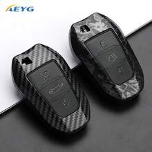 Carbon Fiber Style ABS Car Key Shell Protective Cover, Suitable For Peugeot 2008 3008 4008 5008 308 408 508 C1 C2 C4 C6 C3-XR Picasso Grand DS3 DS5 - Peugeot B - View 6