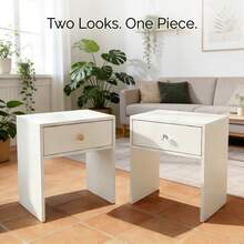 Bedside Table With Storage Drawers, Suitable For The Bedroom, Living Room, Etc. - White - View 5