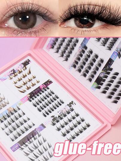 C Curl No Glue Lashes 296 Clusters False Eyelashes Self Adhesive Eyelash Book Individual Lash Clusters 10-13 Mm Large Capacity Glue-Free False Eyelashes Single Cluster Reusable Natural Soft Eyelash Extension Long Lasting Korean False Eyelashes Gift For Women & Girl Large Capacity Segmented Fake Eyelash