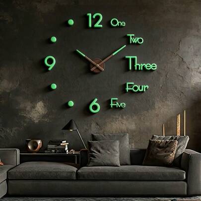 Reloj de pared grande de 16"/36"/47" de diseño moderno, reloj de cuarzo 3D/2D DIY, pegatina de espejo acrílico, decoración del hogar para sala de estar, oficina, regalo