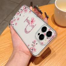 1 ốp lưng điện thoại TPU trong suốt chống sốc hình chữ P họa tiết hoa, tương thích với iPhone 17 16 15 14 13 12 11 Pro Max, A55/54/53/52/51, S25/24/23/22/21 Ultra, phiên bản quốc tế, không phải phiên bản nội địa. - Trong sáng - Xem 4