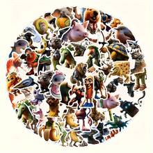 100张中国《山海经》贴纸，“咚咚咚咚咚”封斋饭贴纸，意大利风格抽象幽默创意贴纸，难以理解 - 100pcs - 查看 1