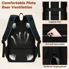 NEWHEY 15.6 Inch Laptop Backpack With USB Port For Men, Suitable For Travel, Work And School, Black - Multicolor - View 3