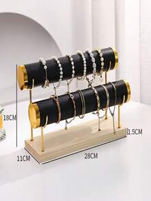 Velvet Single/Double Layer Jewelry Stand, Bracelet Holder, Watch & Headband Display Rack - Multicolor - View 5