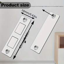 2/6 件装橱柜门磁铁，橱柜磁性门吸，抽屉磁性门吸，超薄双磁性门吸，用于家具衣柜橱柜门关闭 - Magnetic Door Catches-2 Pcs - 查看 3