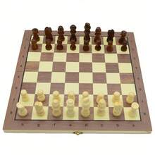 三合一木制可折叠便携式国际象棋套装，防滑棋盘游戏玩具，桌面竞技多功能国际象棋游戏 - 黑與白 - 查看 3