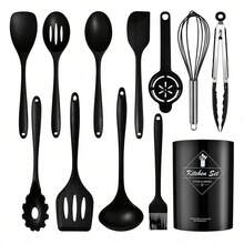 15pcs/Set Non-Stick Silicone Cookware Set, Heat Resistant Cooking Utensils Including Spatula, Ladle, High Temperature Silicone Kitchen Tools - Multicolor - View 15