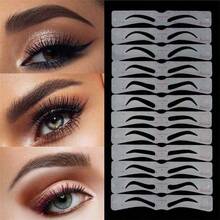 12pcs/Set Eyebrow Stencil, Eyebrow Shaping Tools, Reusable Eyebrow Template With Strap , Waterproof Eyebrow , 3 Minutes Makeup, Eyebrow Trimmer - Multicolor - View 5