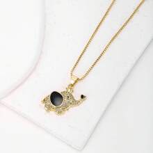 1件彩色锆石18K镀金铜大象吊坠项链，奢华简约珠宝，女士礼物 - 吊墜項鍊 - 查看 5