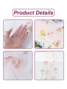 1 Stück Retro farbig bestickter Tischläufer mit Blumenmuster, transparente Mesh-Tüll Tischdecke, Elastan, Baby-Shower Party Tischdecke, Baby-Shower Zubehör, 1. Geburtstags Party Dekoration, Baby Mädchen/Jungen Party Dekoration, Gender Reveal Party Tischdecken Dekoration - Verschiedenfarbig - Übersicht 12