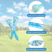 FINGER TEN Tees de golf cortos de madera pintados de colores, paquete de 30 unidades, tees cortos y estilizados de alta visibilidad para hoyos par 3, accesorio de golf duradero para todos los niveles - Azul - Ver 3