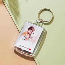 1/3/5pcs Custom Photo And Text Keychain, Personalized Acrylic Keychain, Custom Couple Keychain, Photo Key Ring, Valentine's Day, Birthday's Gift - Multicolor - View 10