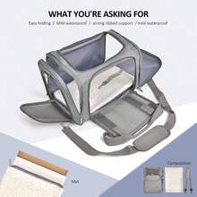 1 pièce Couleur et style expédié au hasard, Sac de transport pour chat, Sac de transport portable pour petits chiens, Sac à dos pour chat pliable et respirant - Multicolore - Voir 7