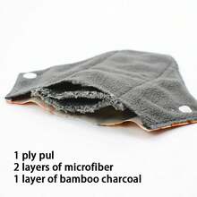 可重复使用高流量月经垫，带湿巾袋，6片装女士带翼卫生巾套装，可洗夜用布护垫 - 查看 9