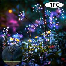 1pc Solar Powered Yard Light, Flickering Starburst Lamp, Solar Outdoor Lighting, Patio Pathway Light, Solar Firework Light, Solar Outdoor Garden Decor Light, Suitable For Yard, Patio, Bushes, Lawn, Flower Bed - Fireworks Lights - View 11