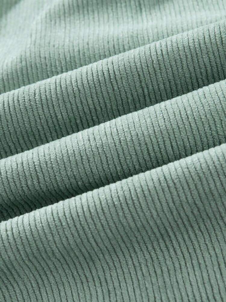 Men's Casual Corduroy Shorts, Versatile Knee-Length Pants - Mint Green - View 5