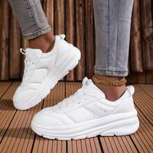 DJSUNNYMIX 女士休闲运动鞋，跑步、健身、日常百搭 - 白色 - 查看 11