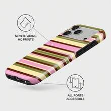 Bright Stripes 2-In-1 Film Phone Case Frosted For IPhone 17 Air/16/15/14/13/12 Pro Max 14 15 16 17 Plus 11/X/Xsmax/Xr/7/8/Se Thickened Double-Layer Drop-Proof Protective Case Anti-Yellowing And Bright Colors - 黑色 - 查看 2