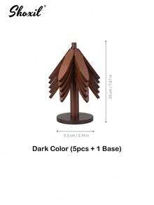 shoxil 3/5pcs Wooden Tree-Shaped Heat Insulation Coasters Set, Heat Resistant Tabletop Mats, Kitchen & Dining Room Cup Mats, Home Decor - Cup Holder - View 13