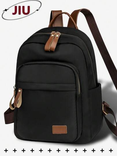 Mochila casual antirrobo de nailon para mujeres; bolso de moda multifuncional para uso diario; bolso de viaje ligero con múltiples bolsillos; mochila escolar minimalista de gran capacidad; mochila portátil, adecuada para estudiantes, enfermeras, maestros, profesionales de negocios, viajes, viajes de negocios, ir y venir, compras, oficina, citas, senderismo, entrenamiento, trabajo, regalos de cumpleaños, regalos festivos