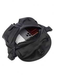 校园男士斜挎包，街头风休闲单肩包，轻便耐用学生斜挎包 - 長方形 - 查看 6