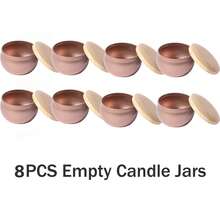 8pcs Rose Gold Blank Candle Jars With Wooden Lids - High Quality Containers Suitable For DIY Projects And Gifts - View 8