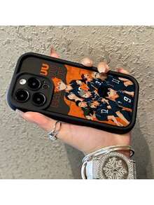 Haikyuu Volleyball Anime Anti-Rutsch Weiche Hülle für iPhone 16, 16e, 15, 14, 13, 12 Mini, 11 Pro Max, X, XR, XS Max, 8, 7, e Plus - Stoßfeste Vollkörper-Schwarze Hülle mit Linsenschutz, Langlebiges Material, UV-bedrucktes Design - Khaki - Übersicht 9