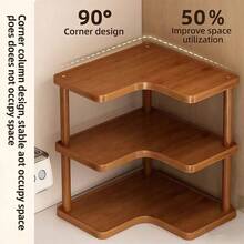 2-Tier Corner Storage Rack, Multifunctional Kitchen Organizer Shelf For Countertop, Cabinet, Bathroom - Multicolor - View 9