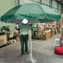 Sombrilla De Jardín O Playa 3 Metros De Díametro Verde Con Protector Uv Global Imports Sombrilla Playera Reforzada Alta Calidad Con Rompevientos - Verde - Ver 2