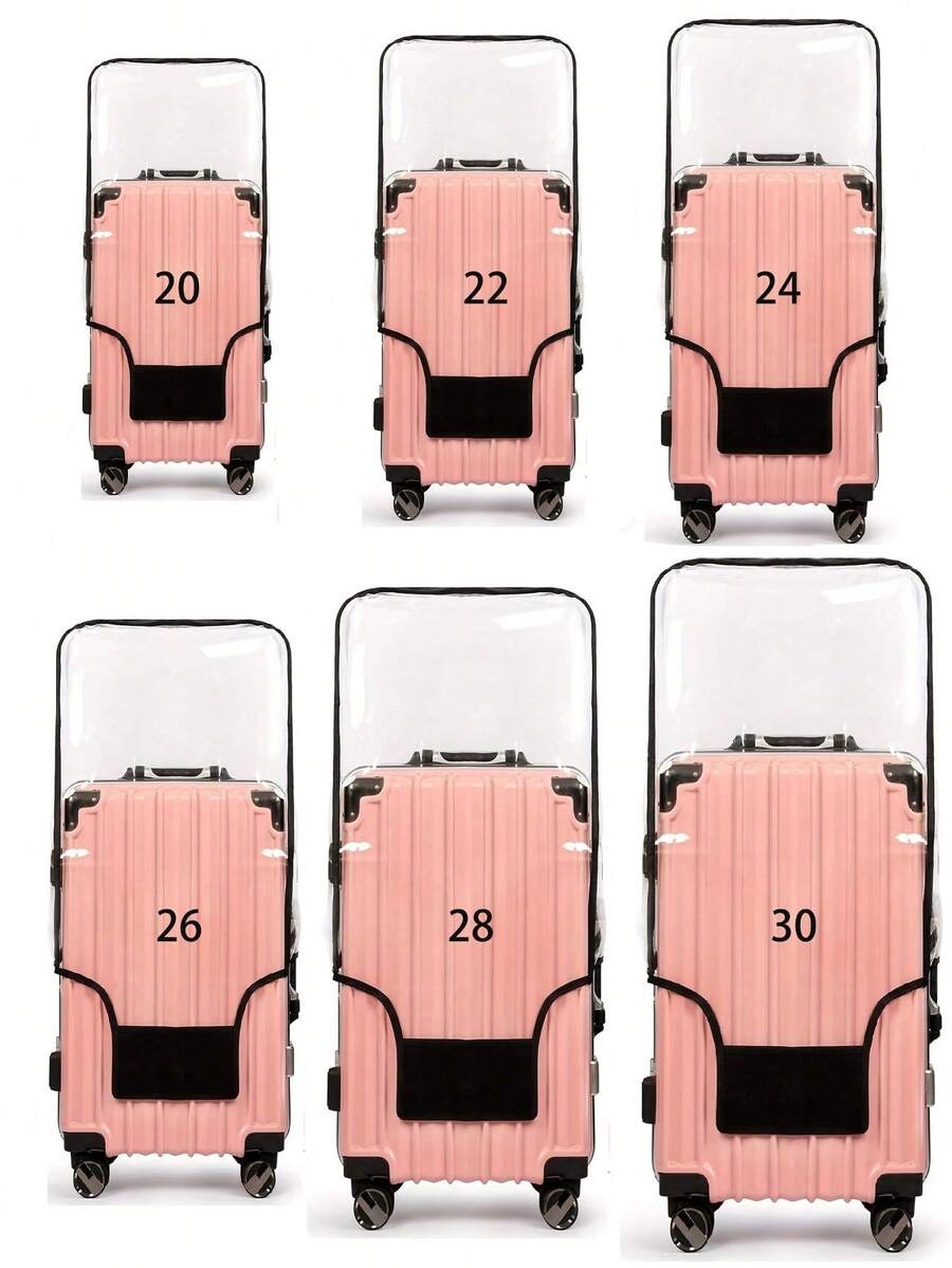 1pc Transparent PVC Luggage Cover, Suitable For 20/24/28 Inch Suitcases, Waterproof Dustproof Travel Luggage Protector, Thick PVC Material, Scratch-Resistant, Essential For Home - Clear - View 1