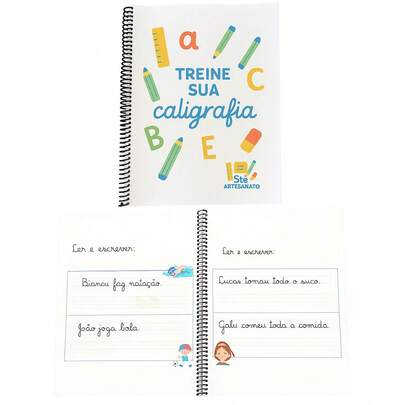 Caderno Livro De Caligrafia Infantil - Treinamento Letra Cursiva