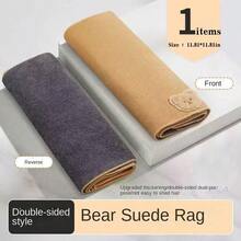 1/2/4 piezas Paños de limpieza de ante con diseño de oso pequeño, Material: Ante + Felpa de coral, Doble cara engrosada sin desprendimiento, Adecuado para: Paño de limpieza de cocina, Paño de lavado de platos del comedor, Toalla de detallado de automóvil, Toalla de secado de automóvil, Toalla de lavado de automóvil - Paño de limpieza para gamuza de oso - Ver 13
